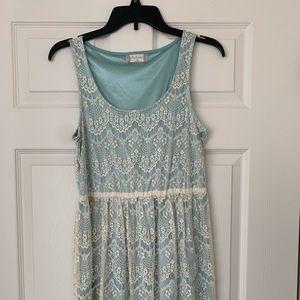 Altar’d State Mint Knee-Length Lace Dress